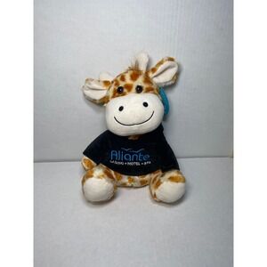 Giftable World Aliante Casino Hotel Spa Giraffe Plush 10 Inch NWT Black Hoodie